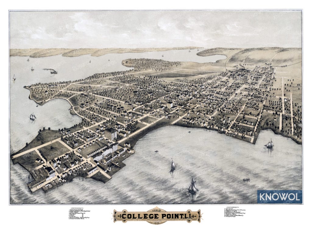 Restored map of College Point, Queens from 1876