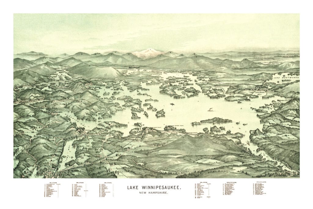 Detailed map of Lake Winnipesaukee from 1903