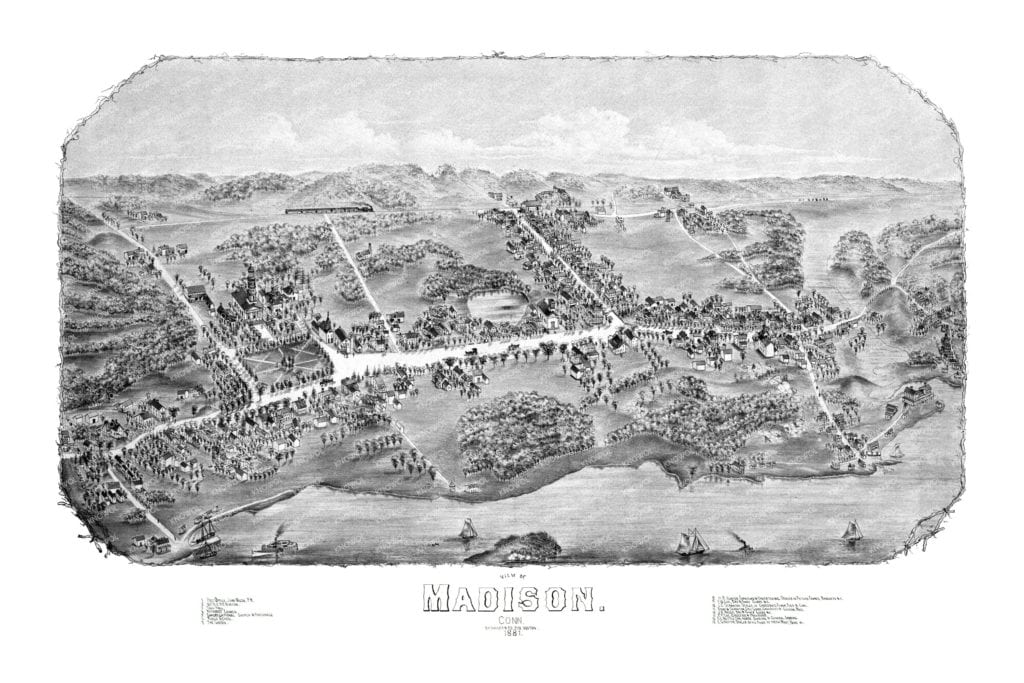 Restored map of Madison, Connecticut in 1881