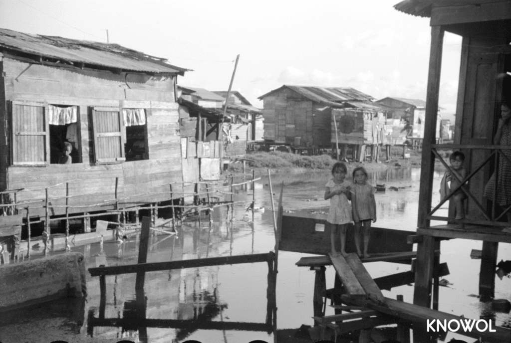 Houses in the slum area known as "El Fangitto" (The Mud) in San Juan, Puerto Rico.