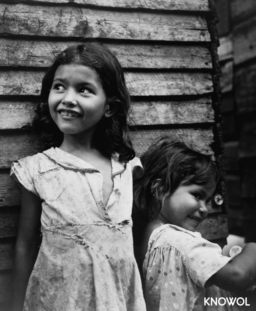 Children in the slum area of Utuado, Puerto Rico in January, 1942.