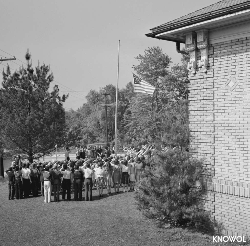 Each day started with the kids saying the Pledge of Allegiance.