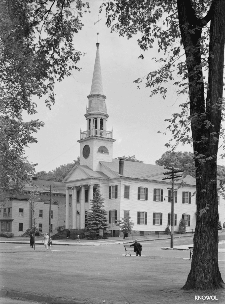 The First Congregational Church, the oldest of Southington's eleven churches at the time.