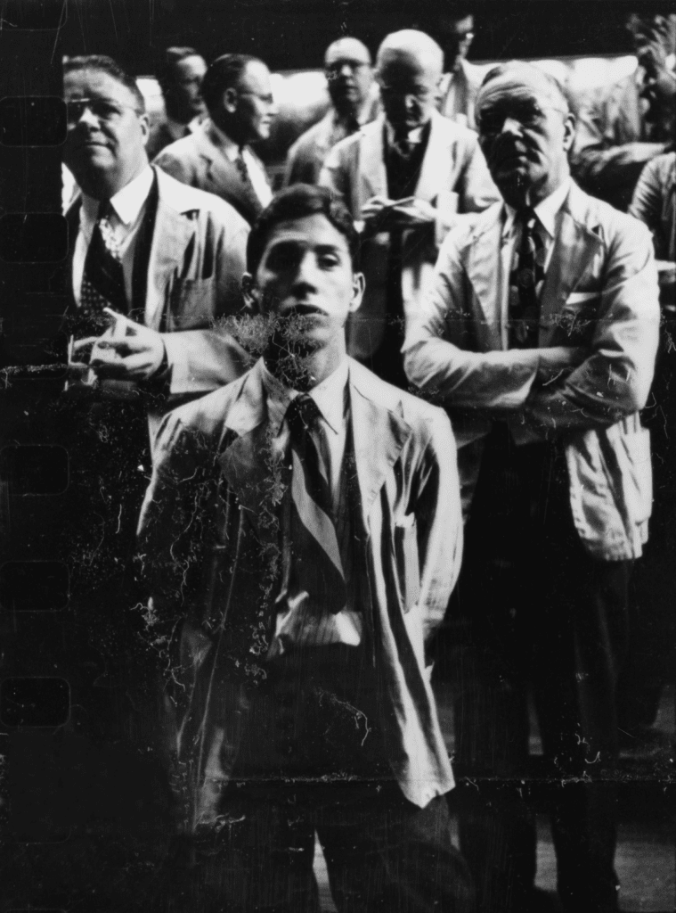 This image focuses on traders working at Chicago's Board of Trade.