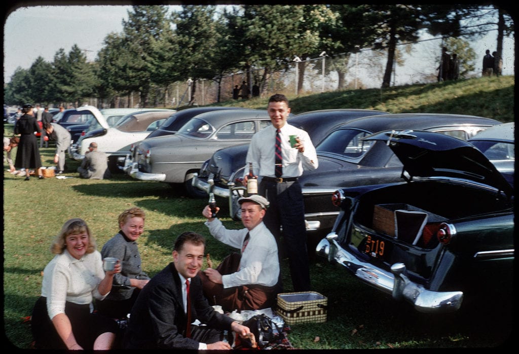Tailgating for the Yale vs. Colgate football game at the Yale Bowl.