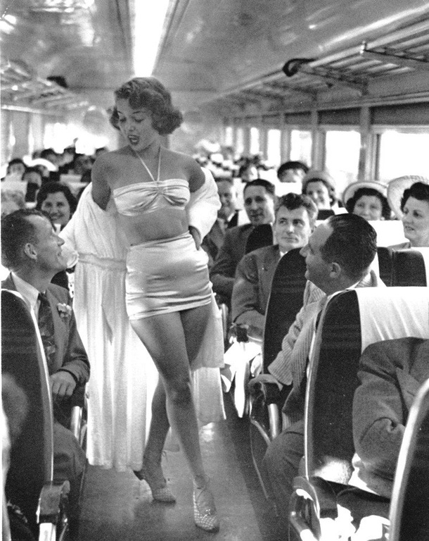 A fashion show on board the New Haven regional rail.