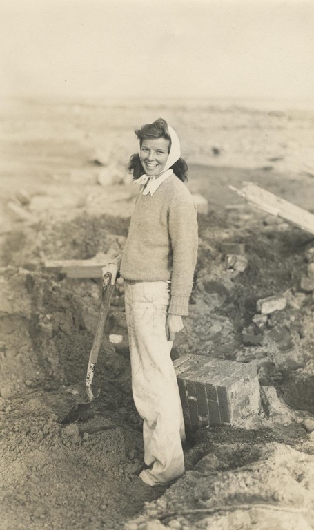 In this picture, Katharine Hepburn at her family's summer home in Fenwick, CT.