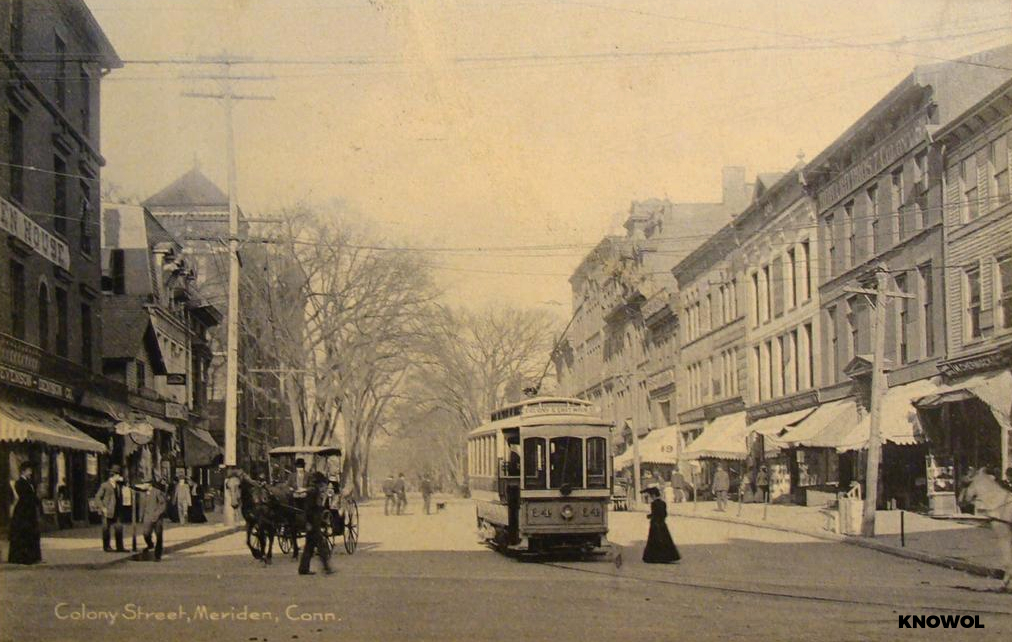 An electric trolley was a popular form of transportation in the early 1900's.