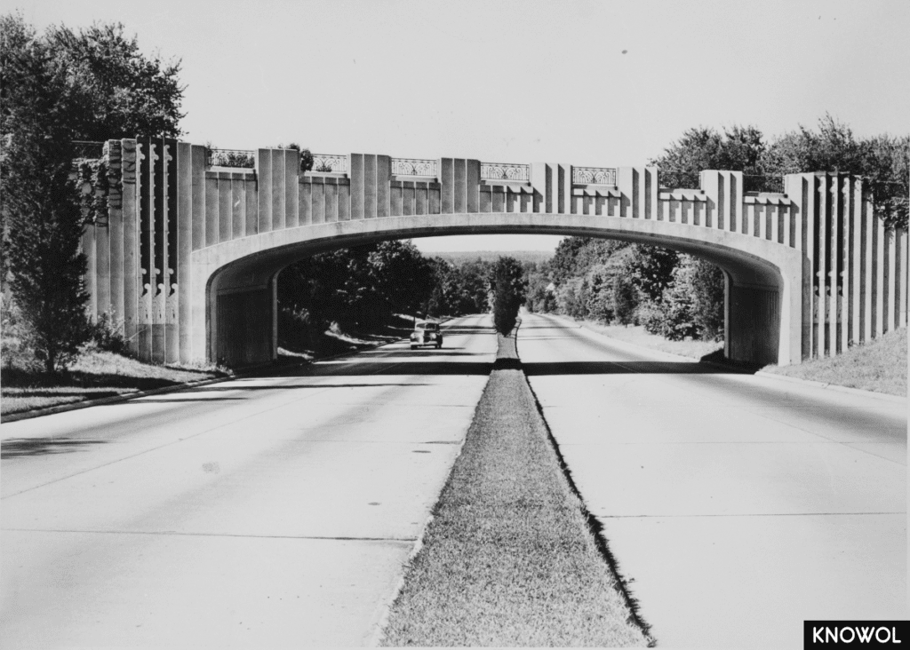 The North Avenue Bridge spans the Merritt Parkway in Wesport, CT.