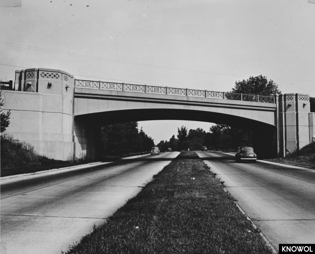 This bridge spans the Merritt Parkway in Westport, CT.