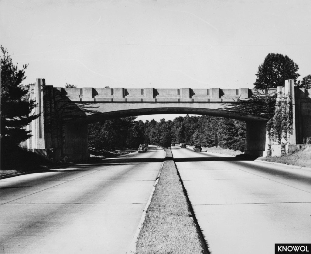 Congress Street Bridge spans the Merritt Parkway in Fairfield, CT.