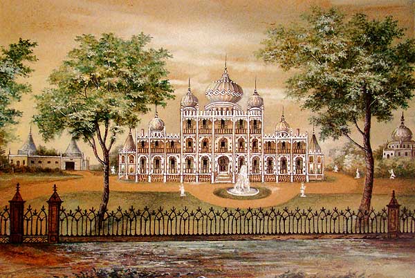 Iranistan, home of PT Barnum in Bridgeport Connecticut (Color Illustration)