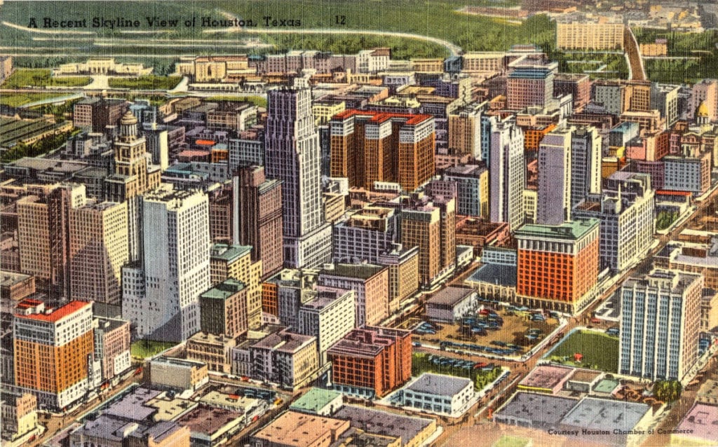 Historic image of Houston, TX as it looked in the 1940's