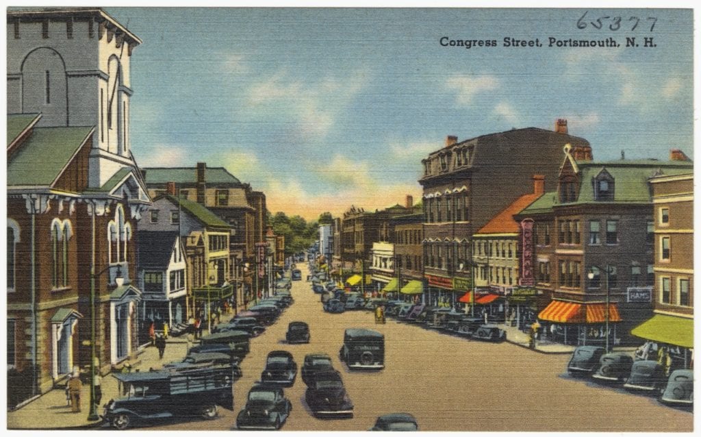 This image shows Congress St as it looked in the 1950's.