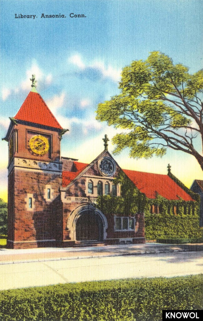 The first public library in Ansonia was gifted to the town by Caroline Phelps Stokes, the granddaughter of Ansonia's