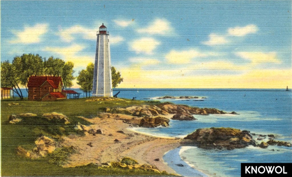 The old tower light is now known as Five Mile Point Light, or Old New Haven Harbor Lighthouse.