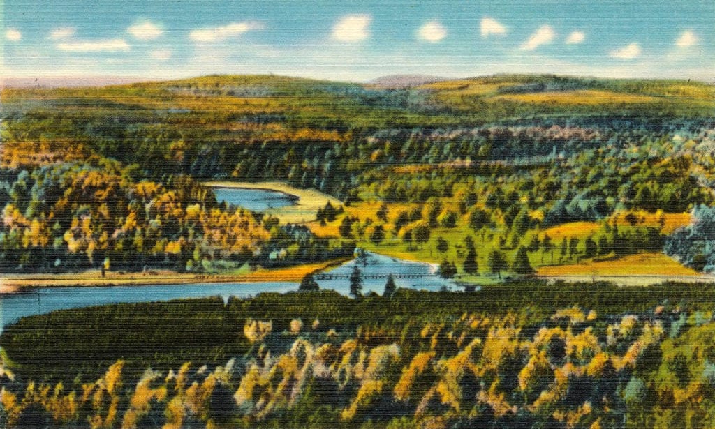 This image shows the scenic overlook of West Rock Park from Baldwin Drive.