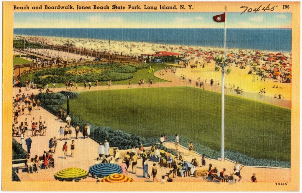 Spend a day at Jones Beach, Long Island in the 1950's