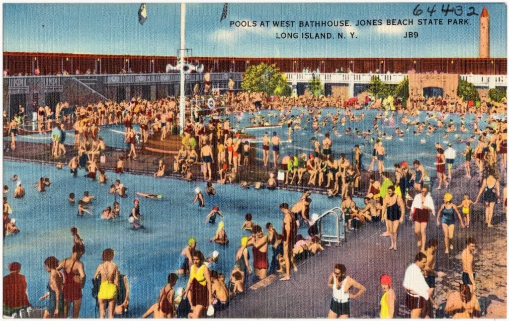 Spend a day at Jones Beach, Long Island in the 1950's