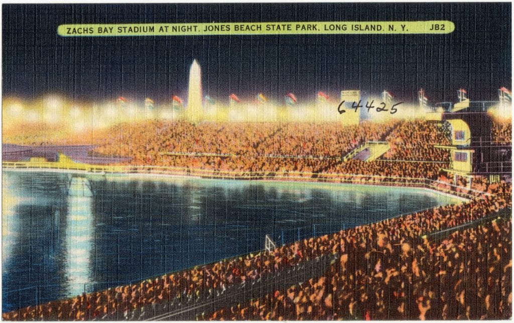 Spend a day at Jones Beach, Long Island in the 1950's