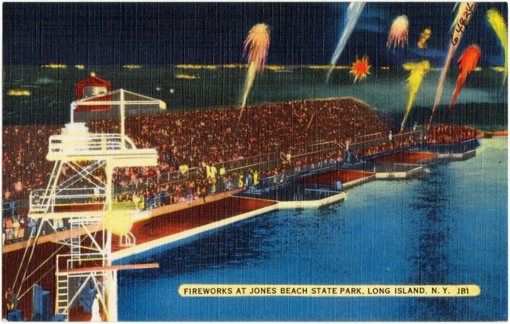Spend a day at Jones Beach, Long Island in the 1950's