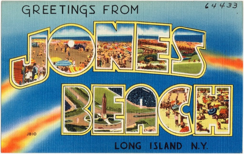 Spend a day at Jones Beach, Long Island in the 1950's
