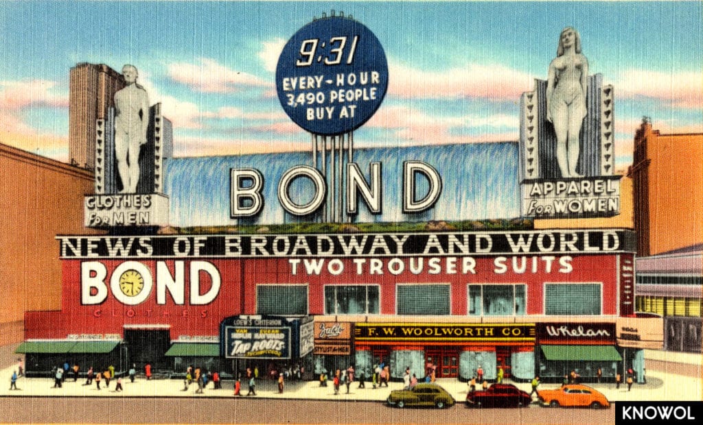 The Bond Waterfall superseded the Wrigley Sign as the largest in the World, and it was constructed in the same location.