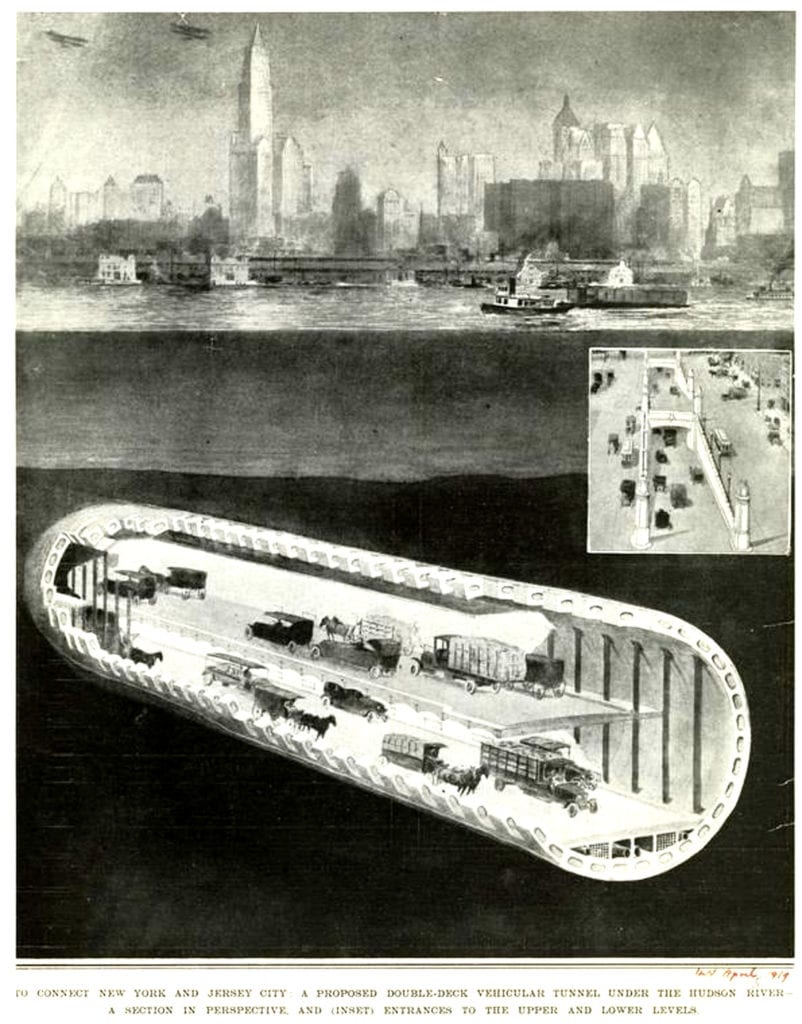 When planning the Holland Tunnel, New Jersey and New York officials considered eleven different proposals.