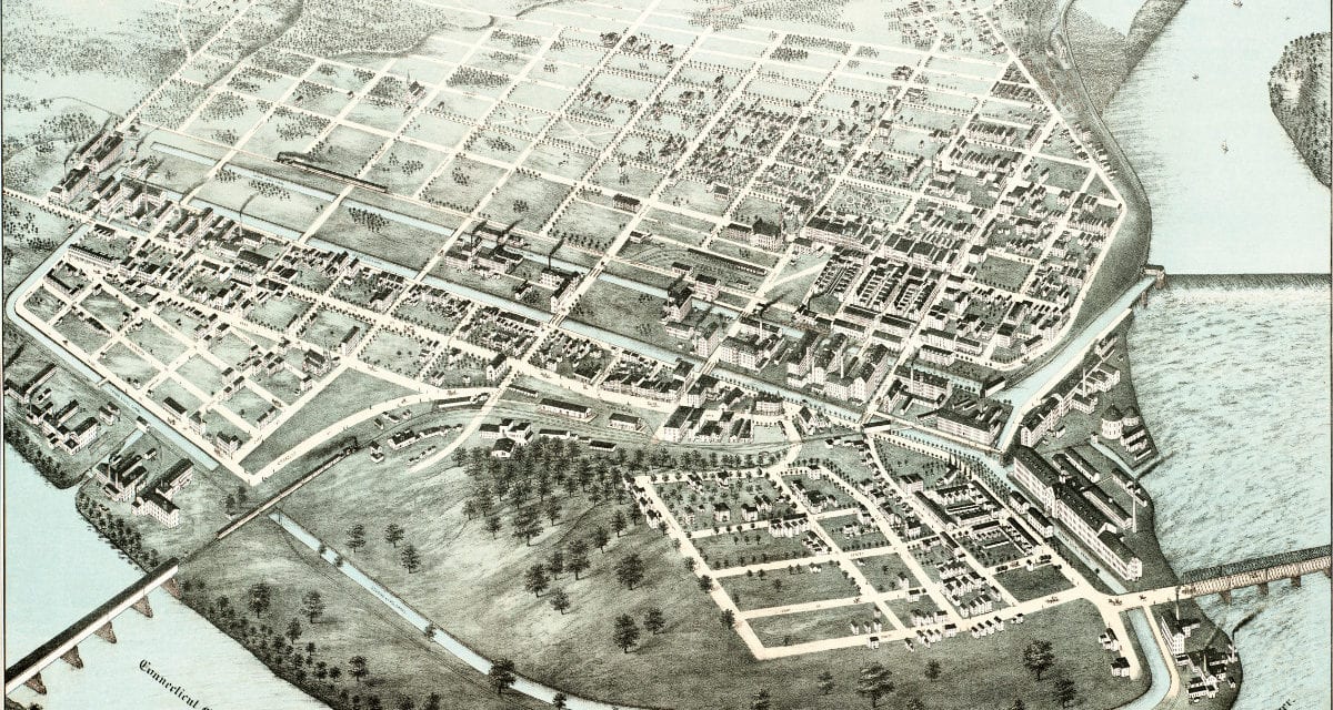 Stunning old map of Holyoke, Mass from 1877
