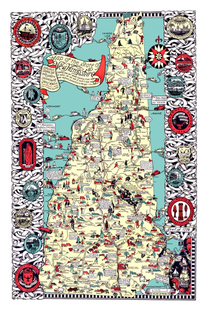 Detailed historical map of New Hampshire, 1926