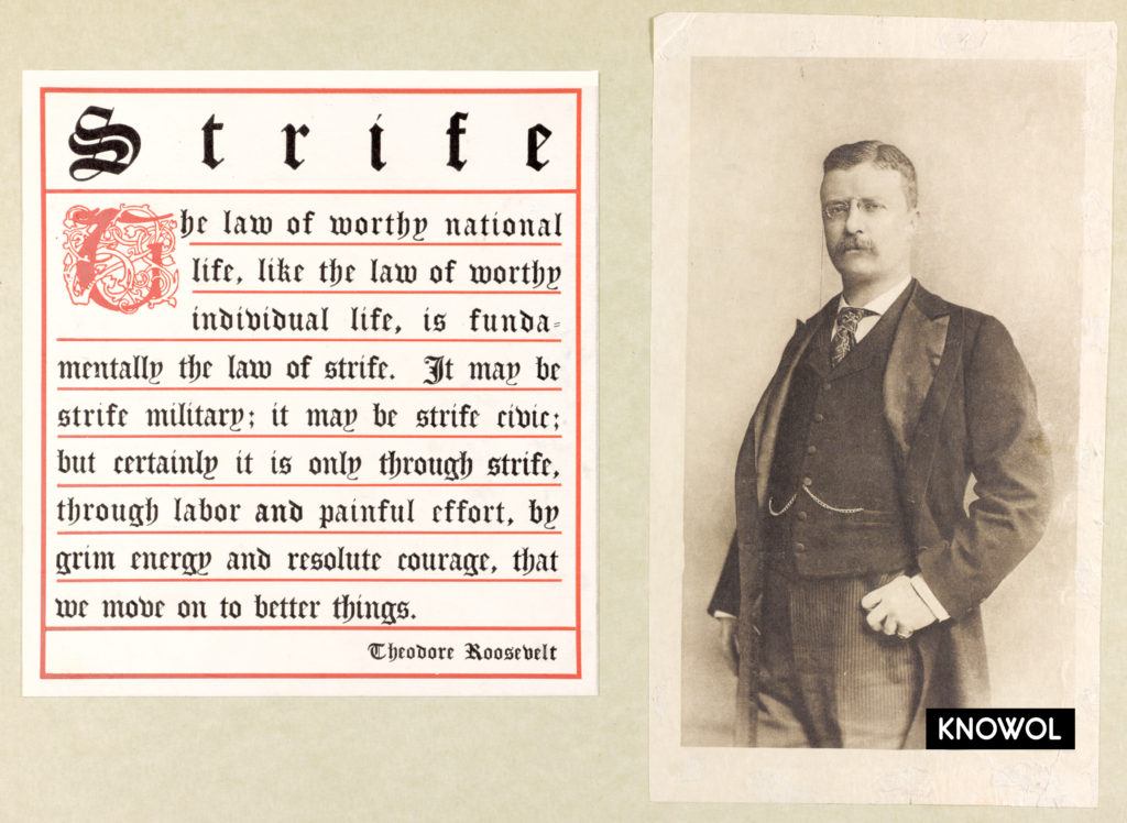 The law of worthy national life, like the law of worthy individual life, is, after all, fundamentally, the law of strife.