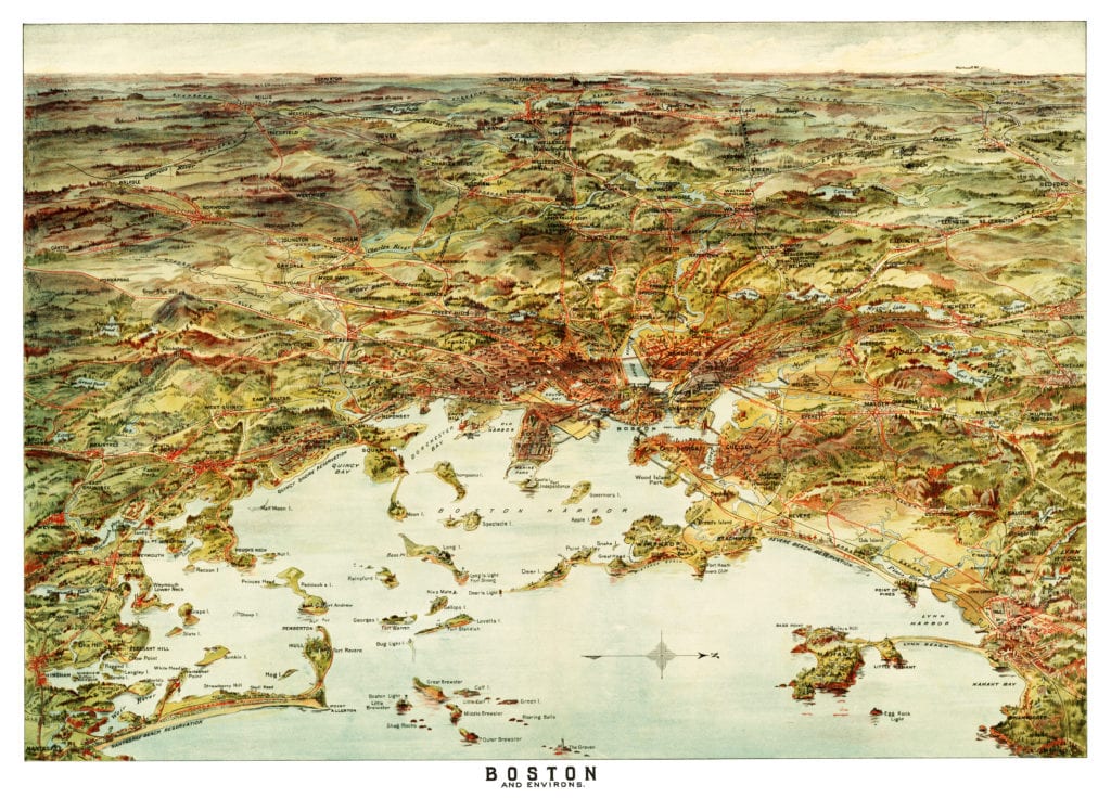 Amazing old map shows Greater Boston in 1905