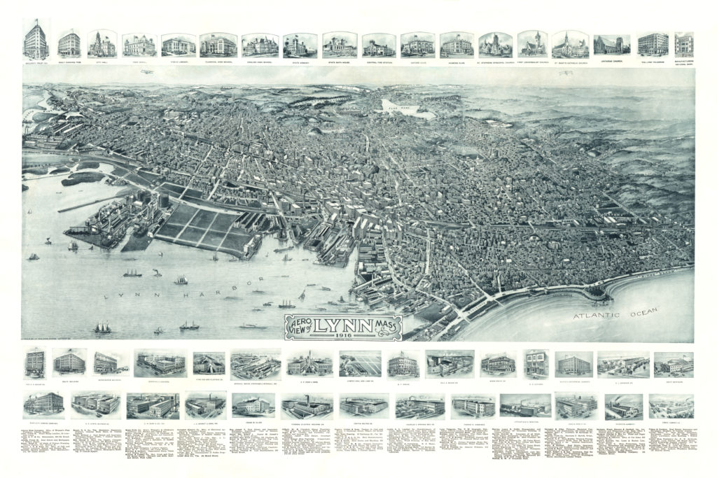 Map of Lynn, Massachusetts from 1916 by Fowler & Downs, restored by KNOWOL