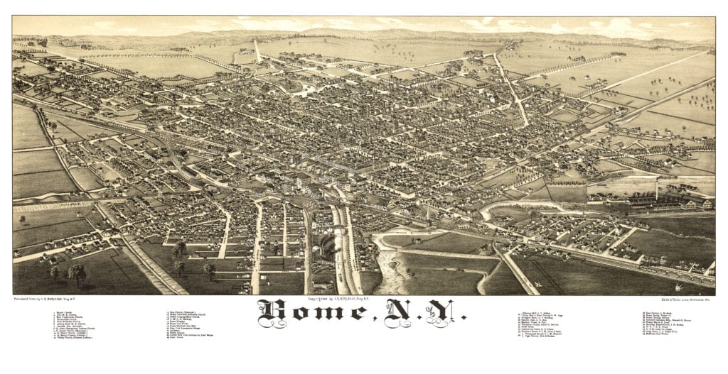 Amazing old map of Rome, New York from 1886