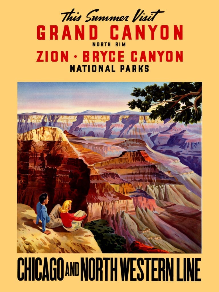 This summer visit Grand Canyon North Rim, Zion, and Bryce Canyon National Parks on the Chicago and North Western Line.
