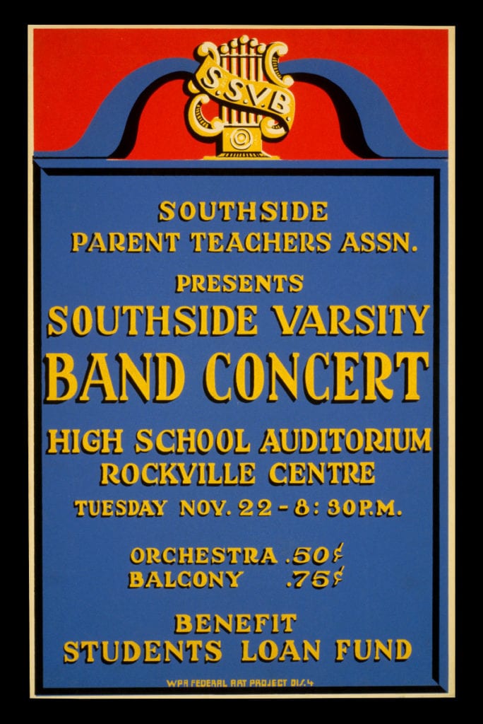 Vintage poster from South Side High School in Rockville Centre