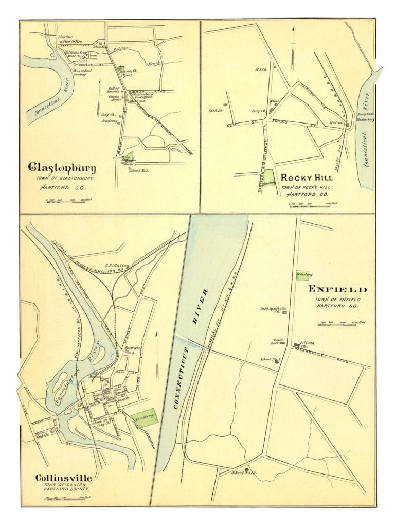 Glastonbury, Rocky Hill, Enfield & Collinsville, CT in 1893