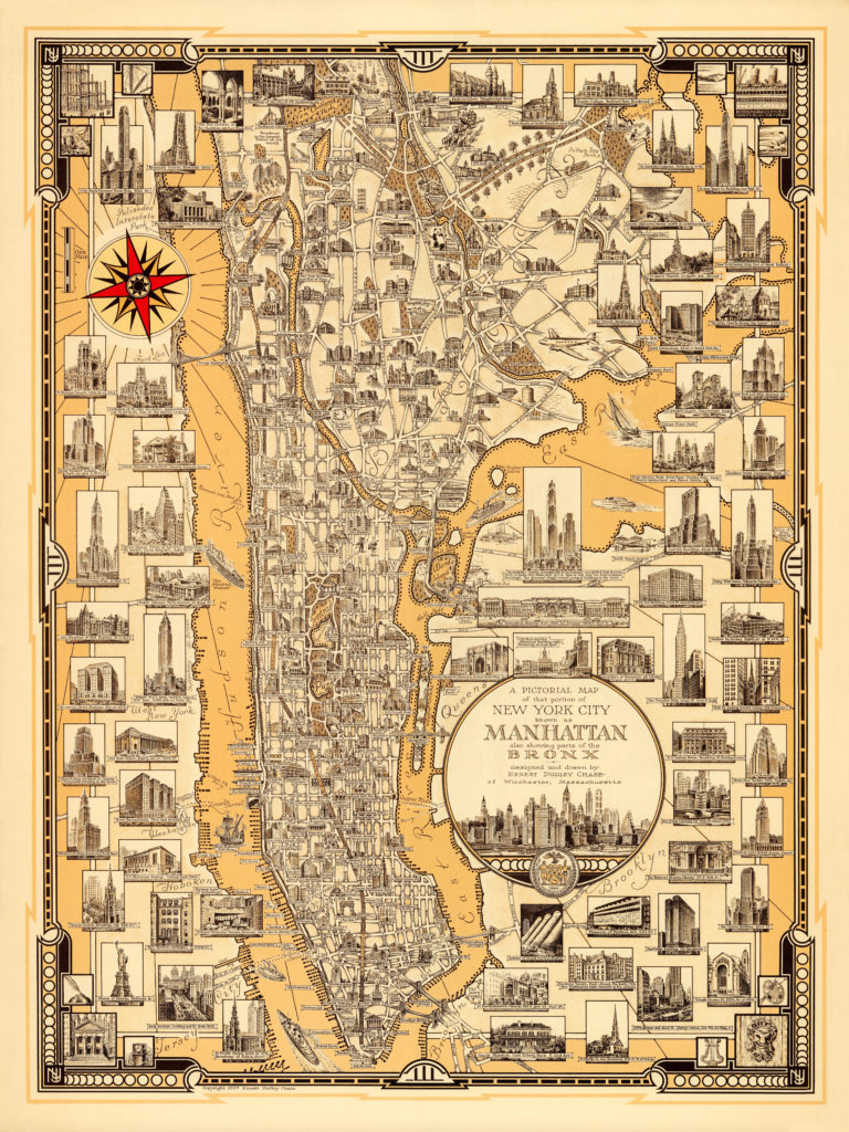 Amazing old map of Manhattan from 1939