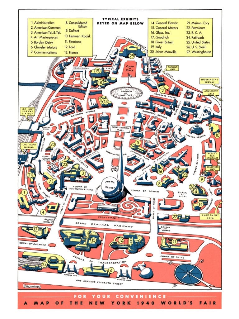 Retro map of the 1940 New York World's Fair