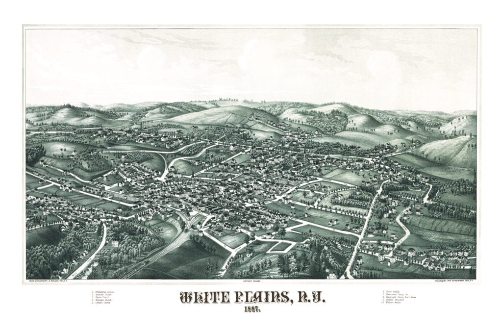 Historic old map of White Plains, New York from 1887