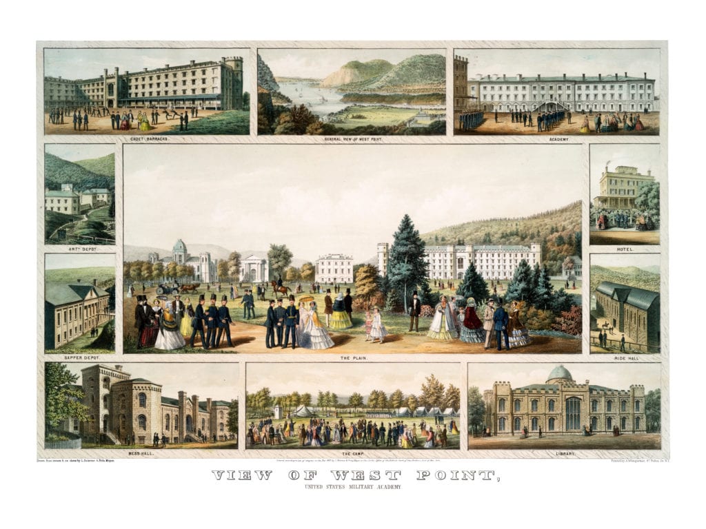 View of West Point, United States Military Academy in 1857