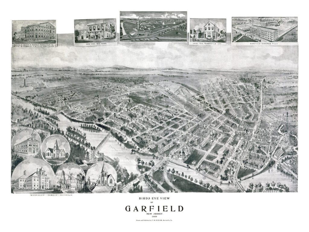 Restored map of Garfield, New Jersey from 1909