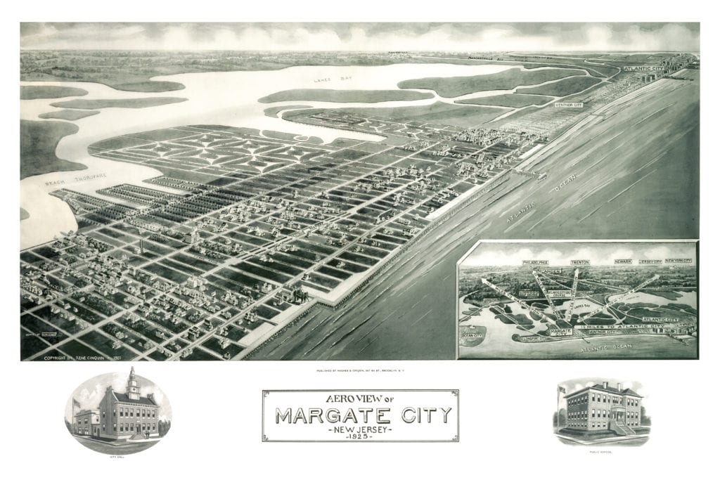 Bird's eye view of Margate City, New Jersey in 1925