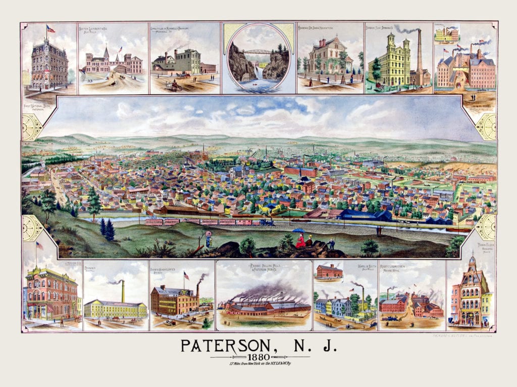 Paterson, New Jersey in 1880: Restored image shows Prosperous Paterson