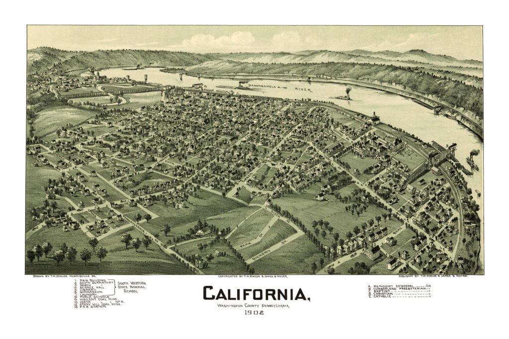 Historic map of California, Pennsylvania from 1902