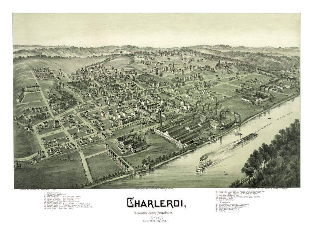 Historical map of Charleroi, Pennsylvania from 1897