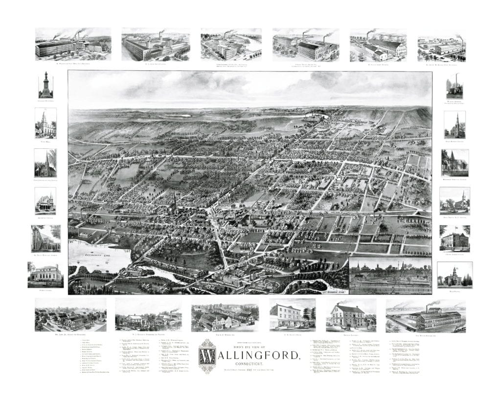 Detailed map of Wallingford, CT from 1905