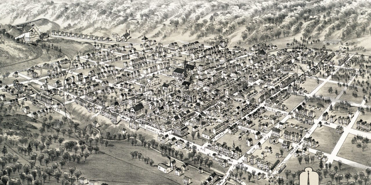 Historic old map of Mount Carmel, PA from 1884