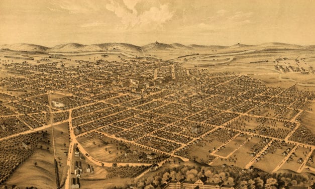 Beautifully restored map of Kalamazoo, Michigan in 1874