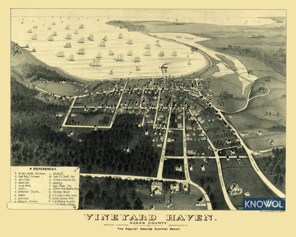 Historic map of Vineyard Haven, Massachusetts from 1893